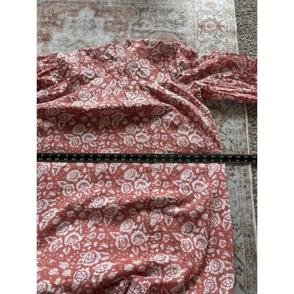 Cleobella Sara Floral Belted Midi Dress Terracotta Lined Womens Size XL - Picture 8 of 8